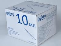 10 мл трехкомпонентный шприц Pakro, с иглой 0,8х40, 100 шт купить в Иркутске