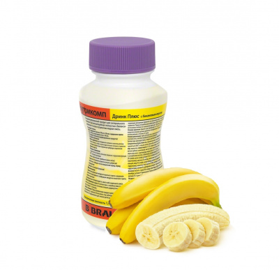 Нутрикомп Дринк Плюс банановый 200 мл. в пластиковой бутылке купить оптом в Иркутске