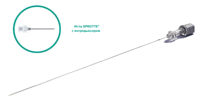 Спинальная игла Sprotte 22G x 6" (150мм) с интродьюсером — 10шт/уп купить оптом в Иркутске